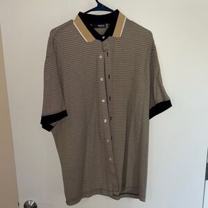 Murano Black and Tan Patterned Button Down Shirt